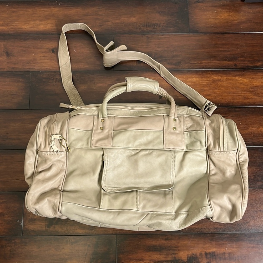 Talon Dual Zipper Soft Leather Duffle Bag Luggage Overnight  Gym Vintage Mint